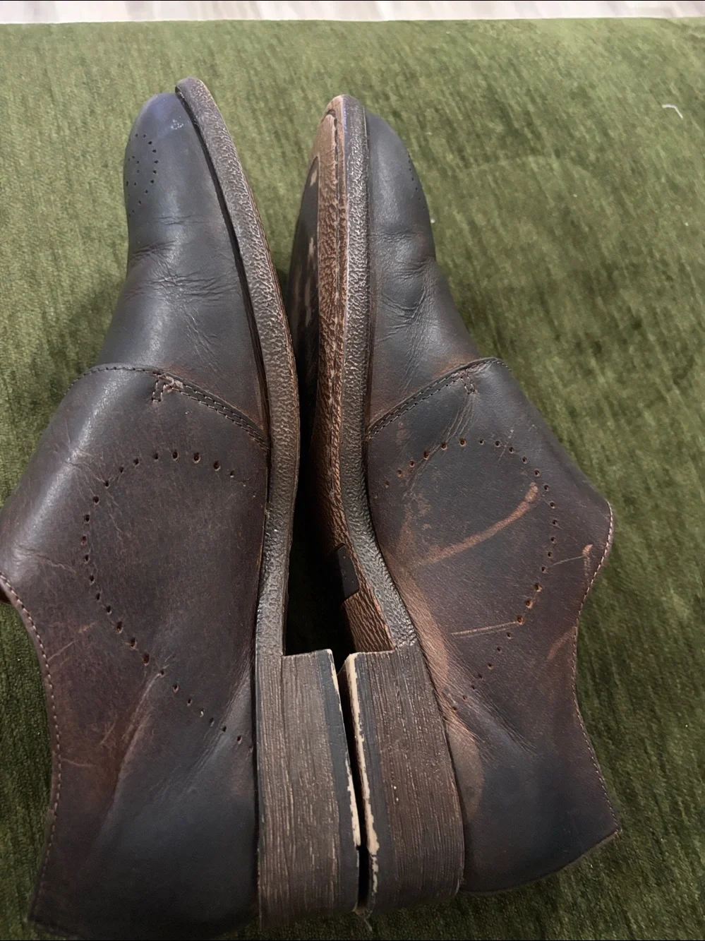 Robert Wayne Dark Brown Leather Single Monk Strap Shoes Size 10.5